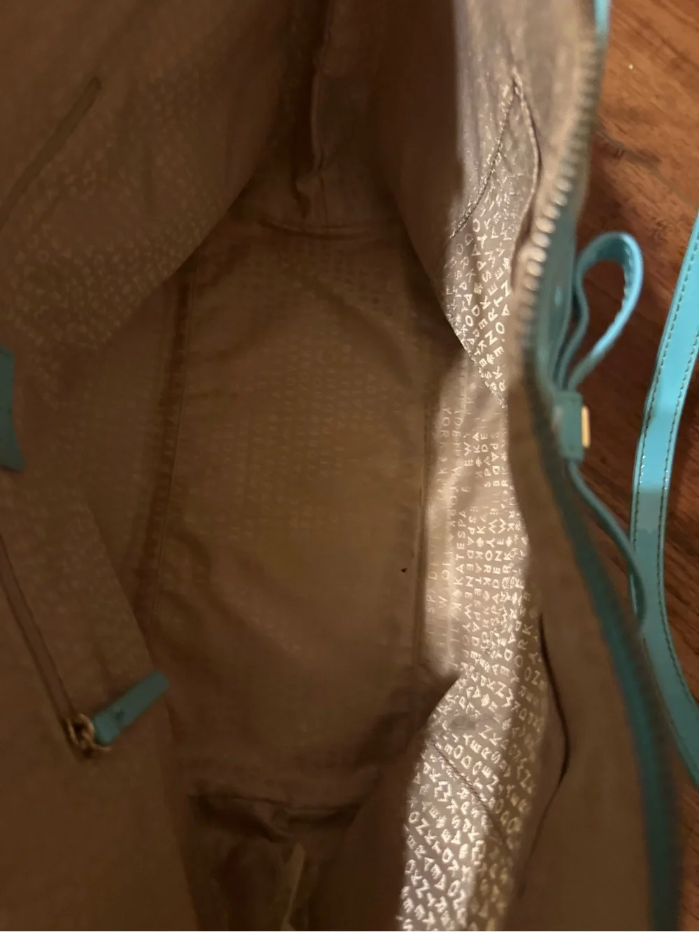 Kate Spade Patent Tote Bag in Light Teal - Elegant Everyday Carry